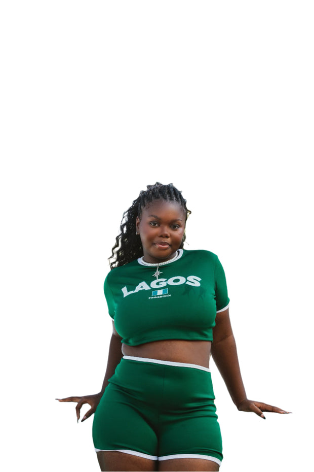 Stylish Lagos Crop Top for Women – Perfect for showing off your Lagos pride, this custom-made, size-inclusive crop top offers a trendy and comfortable fit for any occasion